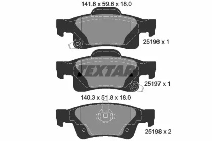 Комплект тормозных колодок TEXTAR 2519601