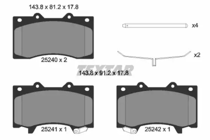 Комплект тормозных колодок TEXTAR 2524001