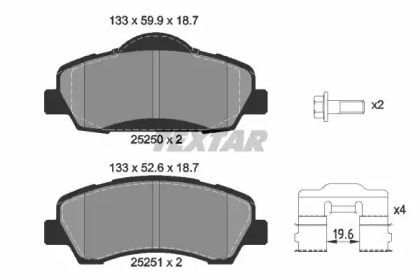 Комплект тормозных колодок TEXTAR 2525001