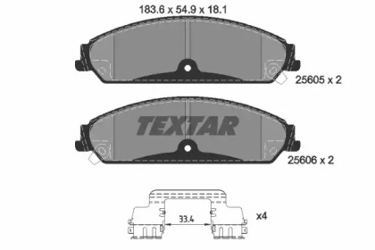 Комплект тормозных колодок TEXTAR 2560501