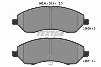 Комплект тормозных колодок TEXTAR 2566001