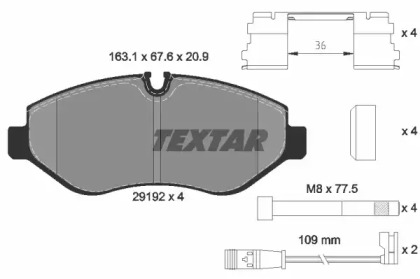 Комплект тормозных колодок TEXTAR 2919202