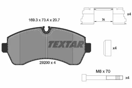 Комплект тормозных колодок TEXTAR 2920002