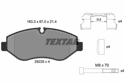 Комплект тормозных колодок TEXTAR 2922901