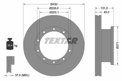 Тормозной диск TEXTAR 93086800