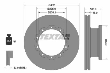 Тормозной диск TEXTAR 93087000