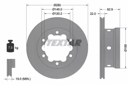 Тормозной диск TEXTAR 92089803