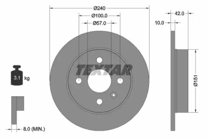 Тормозной диск TEXTAR 92092000