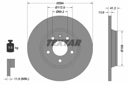 Тормозной диск TEXTAR 92098105