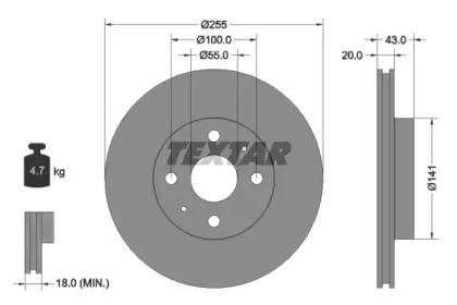 Тормозной диск TEXTAR 92115600