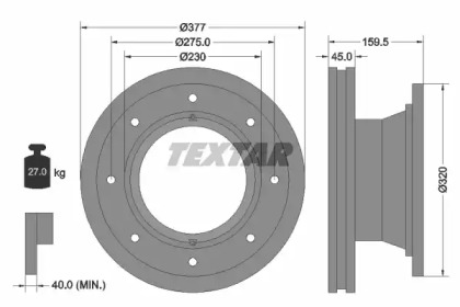 Тормозной диск TEXTAR 92116400