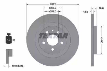 Тормозной диск TEXTAR 92118200