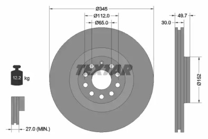 Тормозной диск TEXTAR 92120600