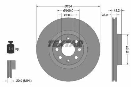 Тормозной диск TEXTAR 92145800