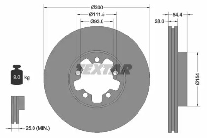 Тормозной диск TEXTAR 92151900