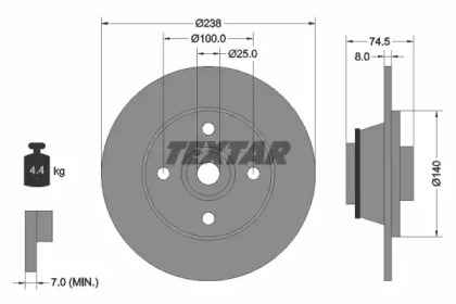 Тормозной диск TEXTAR 92154100