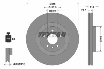 Тормозной диск TEXTAR 92160200