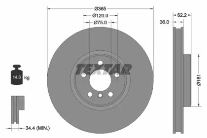 Тормозной диск TEXTAR 92161005