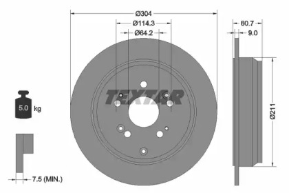 Тормозной диск TEXTAR 92162500