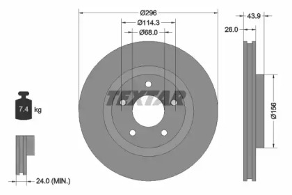 Тормозной диск TEXTAR 92167400