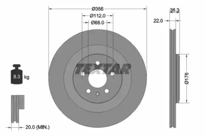 Тормозной диск TEXTAR 92241805