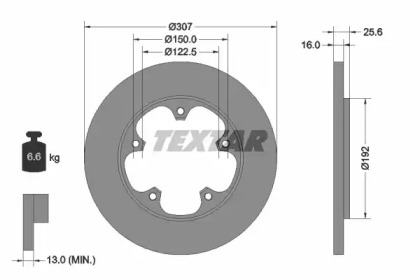 Тормозной диск TEXTAR 92274103