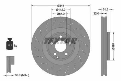 Тормозной диск TEXTAR 92289905