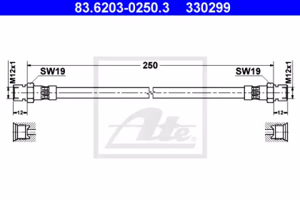 Шлангопровод ATE 83.6203-0250.3