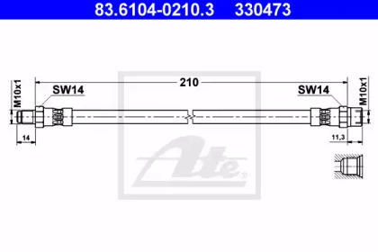 Тормозной шланг ATE 83.6104-0210.3