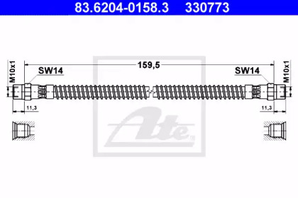 Тормозной шланг ATE 83.6204-0158.3