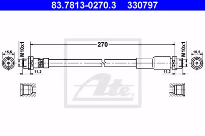 Тормозной шланг ATE 83.7813-0270.3