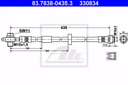 Тормозной шланг ATE 83.7838-0435.3