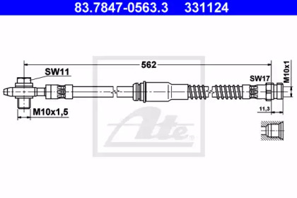 Тормозной шланг ATE 83.7847-0563.3