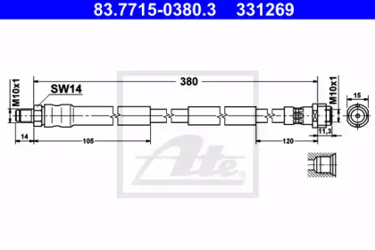 Шлангопровод ATE 83.7715-0380.3