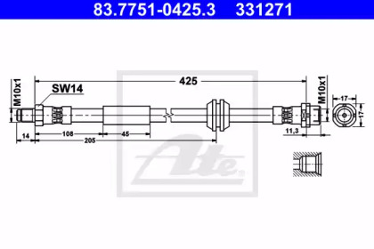 Шлангопровод ATE 83.7751-0425.3