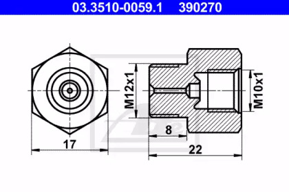 Адаптер, трубопровод тормозного привода ATE 03.3510-0059.1