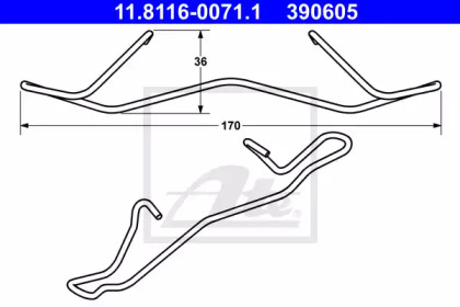 Пружина, тормозной суппорт ATE 11.8116-0071.1