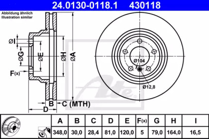 Тормозной диск ATE 24.0130-0118.1