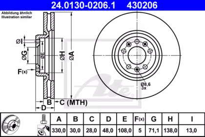 Тормозной диск ATE 24.0130-0206.1