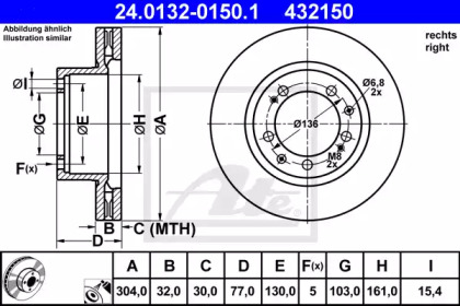 Тормозной диск ATE 24.0132-0150.1