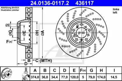 Тормозной диск ATE 24.0136-0117.2