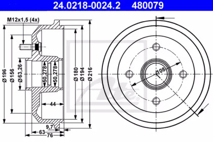 Тормозный барабан ATE 24.0218-0024.2