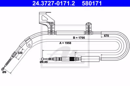 Трос ATE 24.3727-0171.2