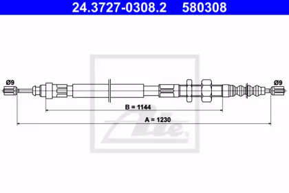 Трос ATE 24.3727-0308.2