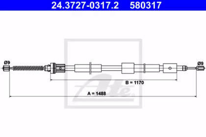 Трос ATE 24.3727-0317.2