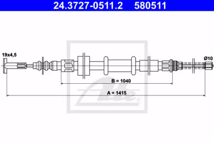 Трос ATE 24.3727-0511.2