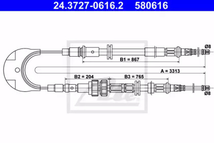 Трос ATE 24.3727-0616.2