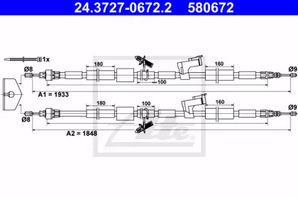 Трос ATE 24.3727-0672.2