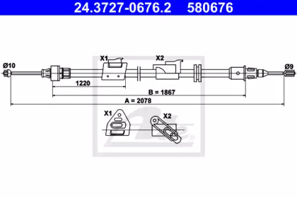 Трос ATE 24.3727-0676.2