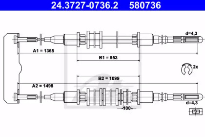 Трос ATE 24.3727-0736.2